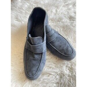 M. Gemi Handmade Italian Loafers Size 10 Blue Soft Suede Driving Shoes